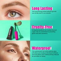 bayfree Thickening Eyebrow, Waterproof Tinted Brow Glue Eyebrow Gel, Wearable Eyebrow Glue for 16h, Blonde