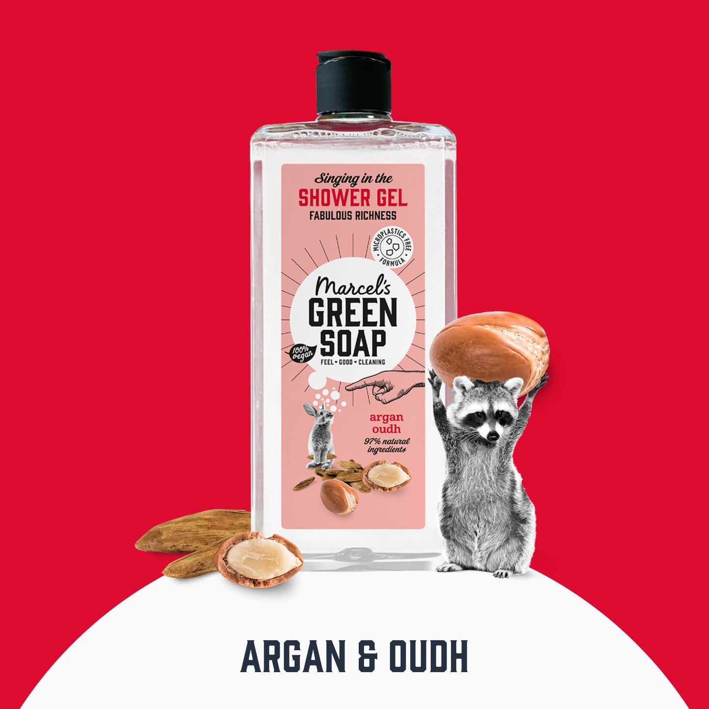 marcel's green soap Marcel's Green Soap - Shower gel - Argan & Oudh - Microplastic-free – Paraben Free - 100% recycled plastic bottle - 99% biodegradable - 100% vegan