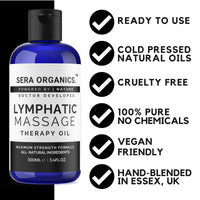 Lymphatic Drainage Massage Oil – Arnica, Coconut & Essential Oils for Detox, Circulation & Post-Surgery Recovery – Supports Lipoedema, Swelling & Massage Therapy – 100ml | Sera Organics