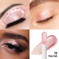 Oulac Liquid Glitter Eyeshadow - Metallic Baby Pink Eyeshadow & Eyeliner, Blendable Sparkly Eye Make-up, Crease Resistant, Non-Greasy, Vegan, 6.8g, Pink Volt (15)