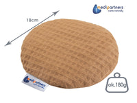 Medi Partners Cherry Stone Cushion Heat Pillow for Babies 180g Round 15cm Eco Natural 100% Cotton Heat and Cold Therapy Massage Therapy (Brown)