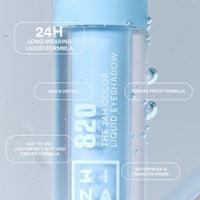 3INA MAKEUP - The 24H Color Liquid Eyeshadow 820 - Ice blue Liquid Eyeshadow - 24H Long-Wearing Waterproof Formula