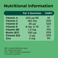Berocca Immuno Multivitamin Gummies - Immune System Support including Vitamin D, C, A, B-Complex (B6, B7, B12), E and Zinc - Supplement for women, men and kids - 60 Gummies - Orange Flavour