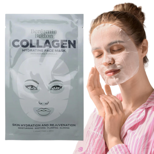 MoovWell Collagen Hydrating Face Mask – Moisturizing, Rejuvenating, Plumping Collagen Sheet Mask – Deep Hydration Mask for Skincare, Facial Mask for all type of Skin, Pack of 1