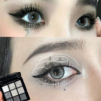 HAORQEE Black Eyeshadow Palette, Smokey Glitter Silver Gothic Eye Shadow Make Up Palettes White Grey Matte Cold Toned Long Lasting Waterproof Eye Shadows Pallets for Women Girls Halloween Goth Christmas Gifts