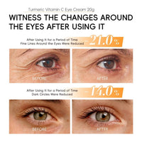Generic Vitamin C Turmeric Eye Cream for Dark Circles and Puffy Eyes, Moisturizing Under Eye Brightener, Lightweight Anti-Aging Skincare for All Skin Types