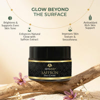 SPAVED Spaved Saffron Face Cream 50g - Anti - Ageing Brightening Moisturiser with Aloe Vera & Licorice for Radiant Skin - Supports Skin Barrier & Youthful, Glowing Complexion - Herbal Day Cream - Vegan