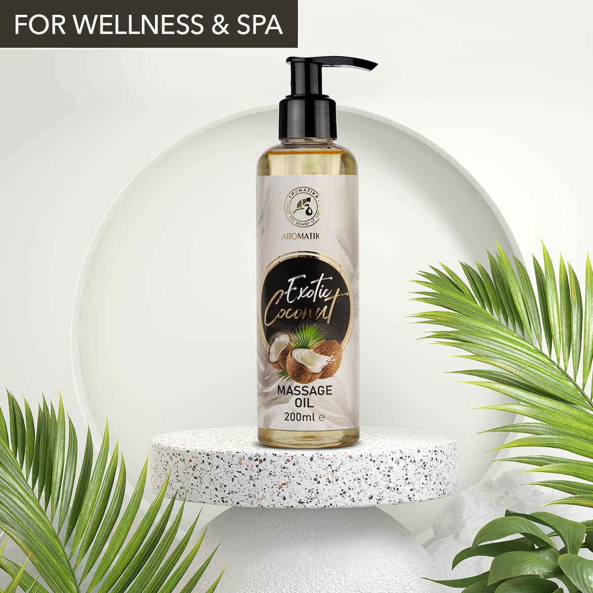 AROMATIKA trust the power of nature Coconut Massage Oil - 200ml, Jojoba, Almond, Grapeseed, Peach Kernel Oils - Aromatherapy, Relax, Good Sleep, Calming