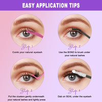LYMYBETY Fluffy Individual Eyelashes Kit 270Pcs D Curl Cluster Lashes 10-18mm DIY Lash Extension kit Russian Individual Eyelashes with Lash Bond and Seal,Tweezers for Beginners(60+80+100 KIT, 10-18mm)