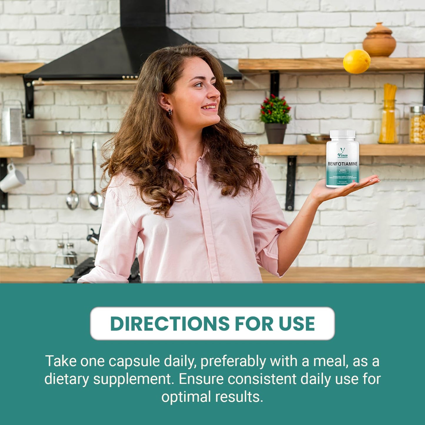 Vinco Supplements Vinco Benfotiamine 300mg - Vitamin B1 Thiamine High Strength for Heart & Kidney Support, 120 Vegan Capsules, Enhanced Cognitive Function, Energy & Antioxidants, Gluten & Allergen-Free - Made in UK