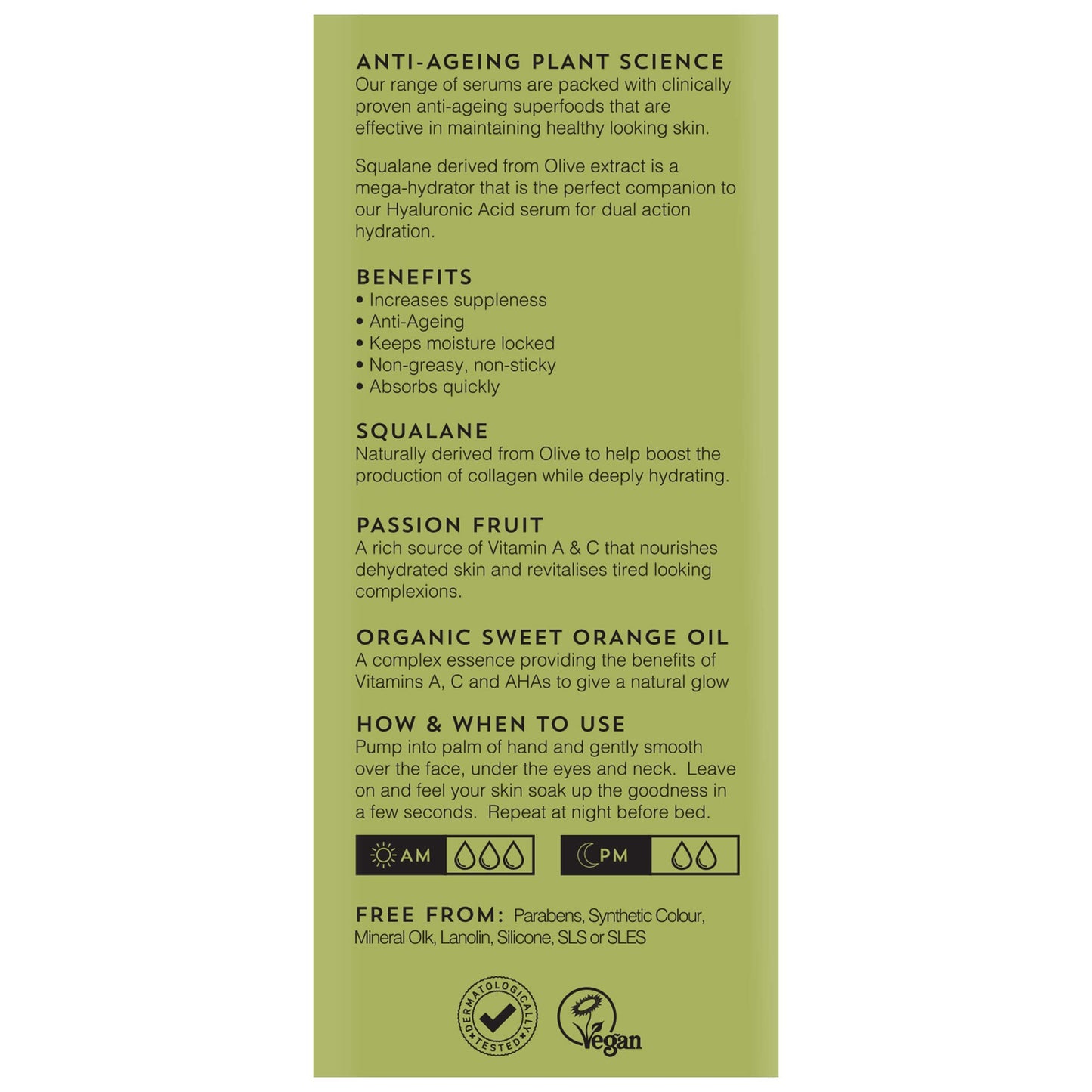 SERUMOLOGY SQUALANE Professional Face Serum 30ml, 100% Plant Based Natural Skincare Nourishing Serum