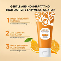 2pcs Orange Enzymes Exfoliating Brightening Gel, Exfoliating Cleansing Gel, Organic Face and Body Exfoliatings Scrub Gels, Deep Cleansing Moisturizing Facial Exfoliator for All Skin Types
