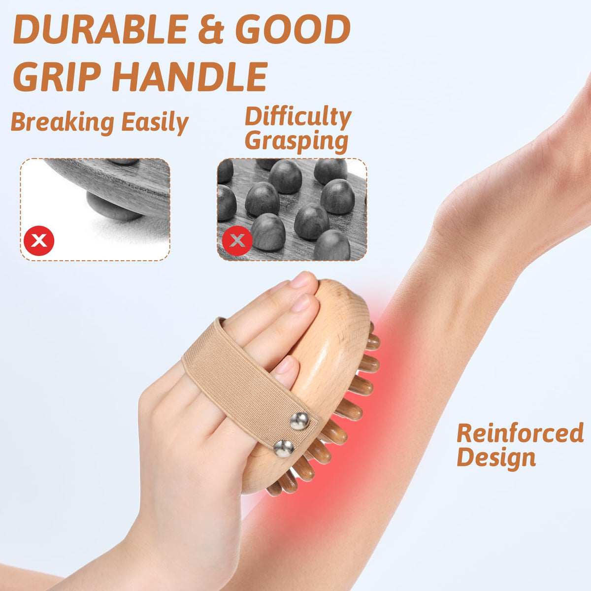 ElevateTech Meridian Pressure Brush, Wood Therapy Massage Tools for Belly Fat Wooden Meridians Massager Comb Handheld Massage Body Brush for Cellulite Remover, Lymphatic Drainage, Muscle Pain Relief