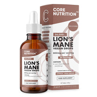 Lions Mane Supplement Liquid Drops by Core Nutrition - High Strength of 24,000mg per 60ml Bottle - Vegan - 1 Month Supply of Lions Mane Extract - Made in UK