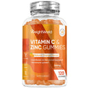 WeightWorld Vitamin C and Zinc Gummies - 120 Tasty Gummies - Natural Orange Flavour - 2 per Day - Gluten-Free, Vegan-Friendly & Non-GMO - Bioavailable Forms (L-Ascorbic Acid & Zinc Citrate)