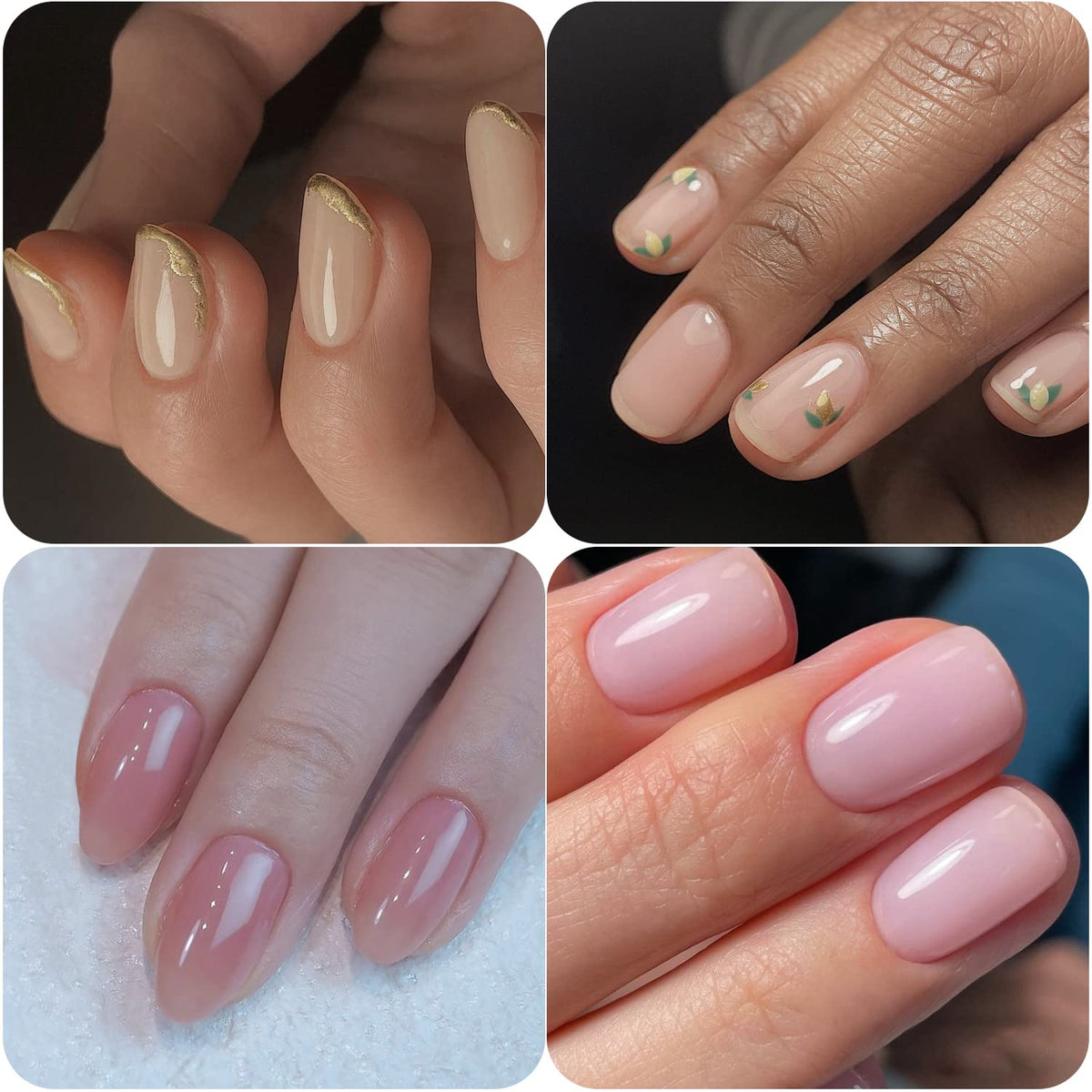 Vishine Nude Gel Polish Kit, Sheer Milky Pink Jelly Transparent Gel Nail Polish UV LED Gel Nail gel Polish Varnish Nail Art DIY Saon 6Pcs 8ML