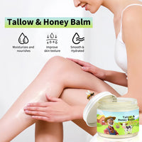 Wormeer Tallow & Honey Balm, Beef Tallow Face Moisturizer, with Grass-Fed Butter & Raw Wild Honey for Smooth, Hydrated Skin, Gentle Formula for Women, Face & Body Moisturizer -2.12 OZ