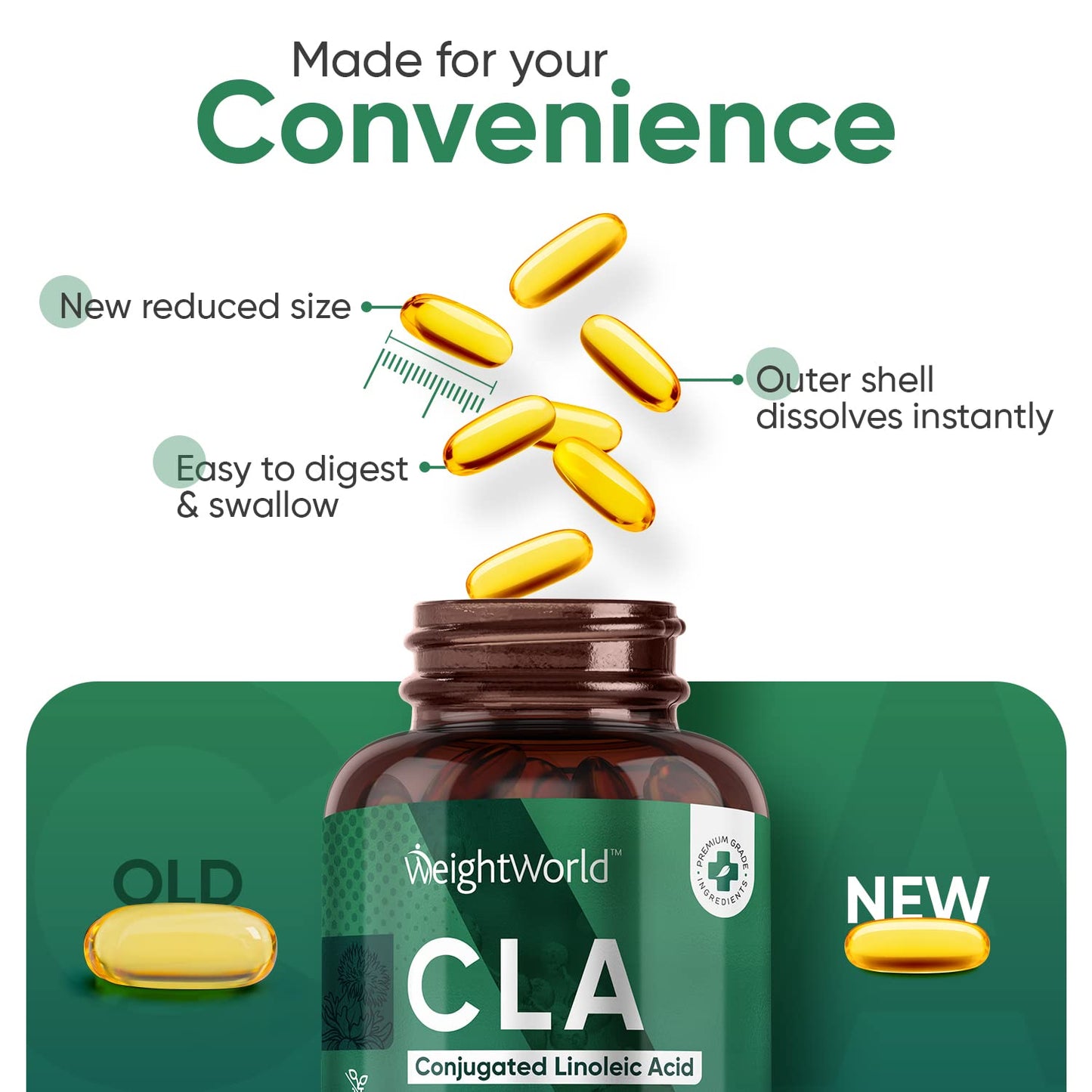 CLA 3000mg Safflower Oil Supplement - 180 Softgels (2 Months Supply) - CLA Capsules, Powder & Tablet Alternative - 80% Pure Active Isomers Conjugated Linoleic Acid Pills - Pre-Workout Diet Supplement