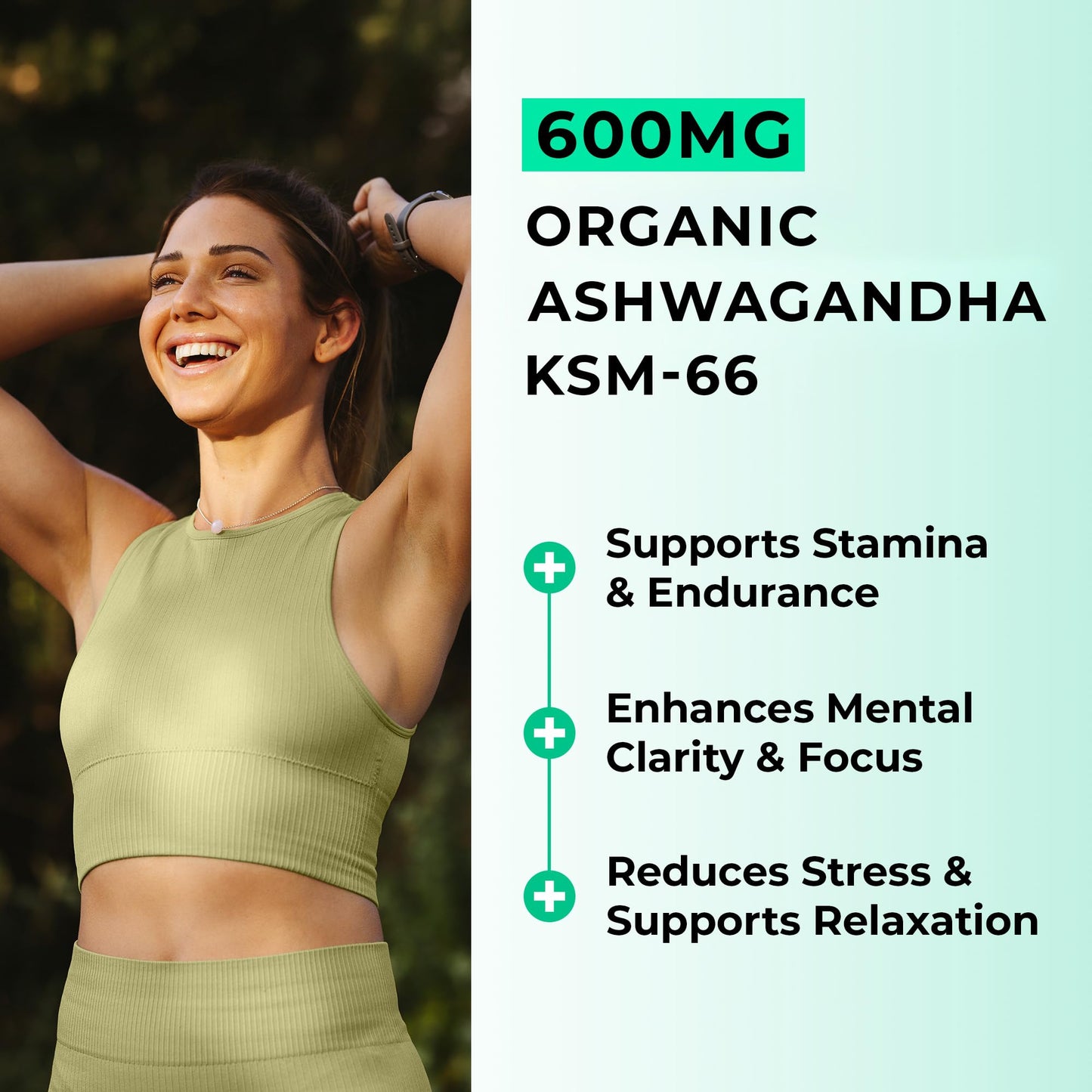 LOVE LIFE SUPPLEMENTS High Strength Organic Ashwagandha KSM-66®, 600mg per Capsule, 2 Month Supply - 60 Capsules, 5% Withanolides, Bioperine® for Increased Absorption, Zero Fillers, Lab Tested - Love Life Supplements
