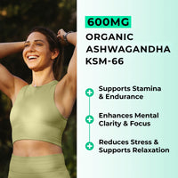 LOVE LIFE SUPPLEMENTS High Strength Organic Ashwagandha KSM-66®, 600mg per Capsule, 2 Month Supply - 60 Capsules, 5% Withanolides, Bioperine® for Increased Absorption, Zero Fillers, Lab Tested - Love Life Supplements