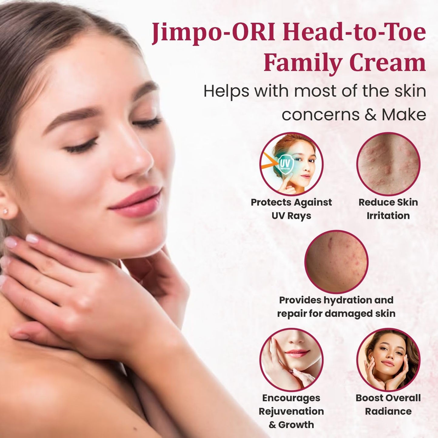 Jimpo-ORI Head-to-Toe Family Cream with Shea Butter & Honey 450ml - Hand Cream for Women, Men, Natural & Organic Moisturizer for Face, Hands, & Feet, Hair & Body Cream to Soften & Smoothen Skin