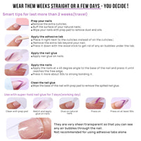 BTArtbox Press on Nails - Short Almond French Tip False Nails with Glue, 32Pcs Soft Gel Fake Nail in 16 Sizes, Reusable Semi-Transparent Stick on Nails for Women, White French