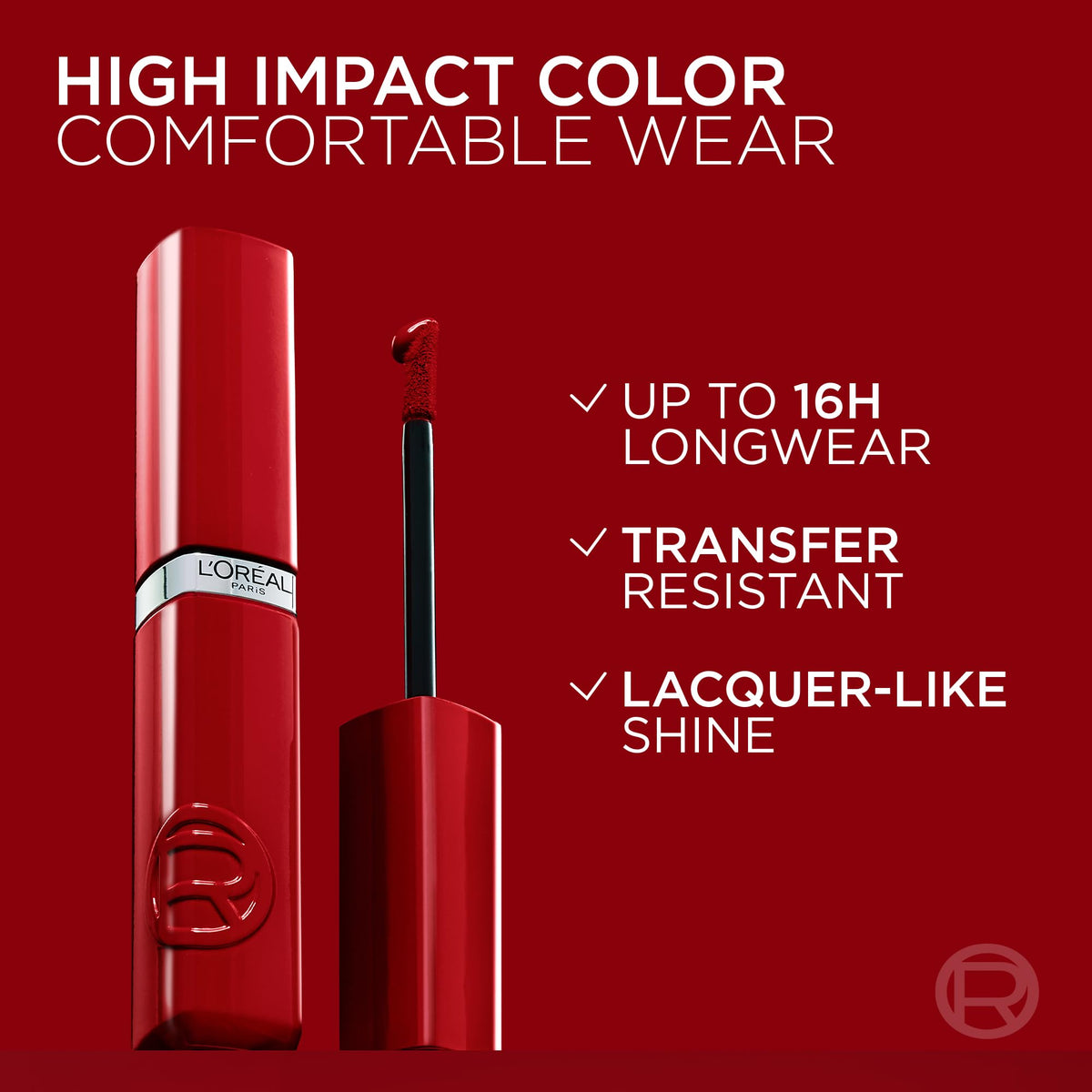 L'Oreal Paris L’Oréal Paris Lipstick, Infallible Laque Resistance, 16Hour Intense Shine & Ultimate Comfort – Non-Cracking, Liquid Lip Ink – Transfer-Proof & Bold Glossy Finish, Shade: 550 Noir Cherry