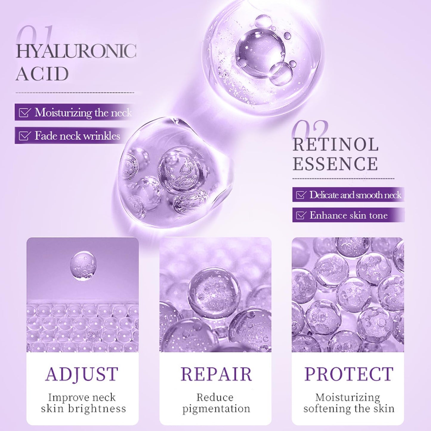Ledeak Neck Creams for Firming Roller, Moisturizing Collagen Neck Tightening Cream, Anti Aging Lifting Body Moisturizer with Roller, Anti Wrinkle Collagens Neckcream, Reduces Wrinkles & Double Chin