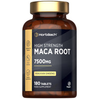 Horbäach Maca Root 7500mg | High Strength Maca Supplement for Men & Women | Peruvian Ginseng Extract | 180 Vegan Tablets | by Horbaach