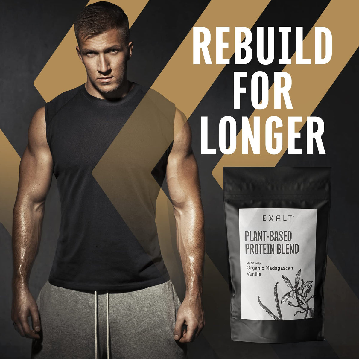 EXALT | Premium Vegan Protein Powder - 100% Plant-Based – Gluten Free - No Artificial Flavours or Additives | Madagascan Vanilla | 500G