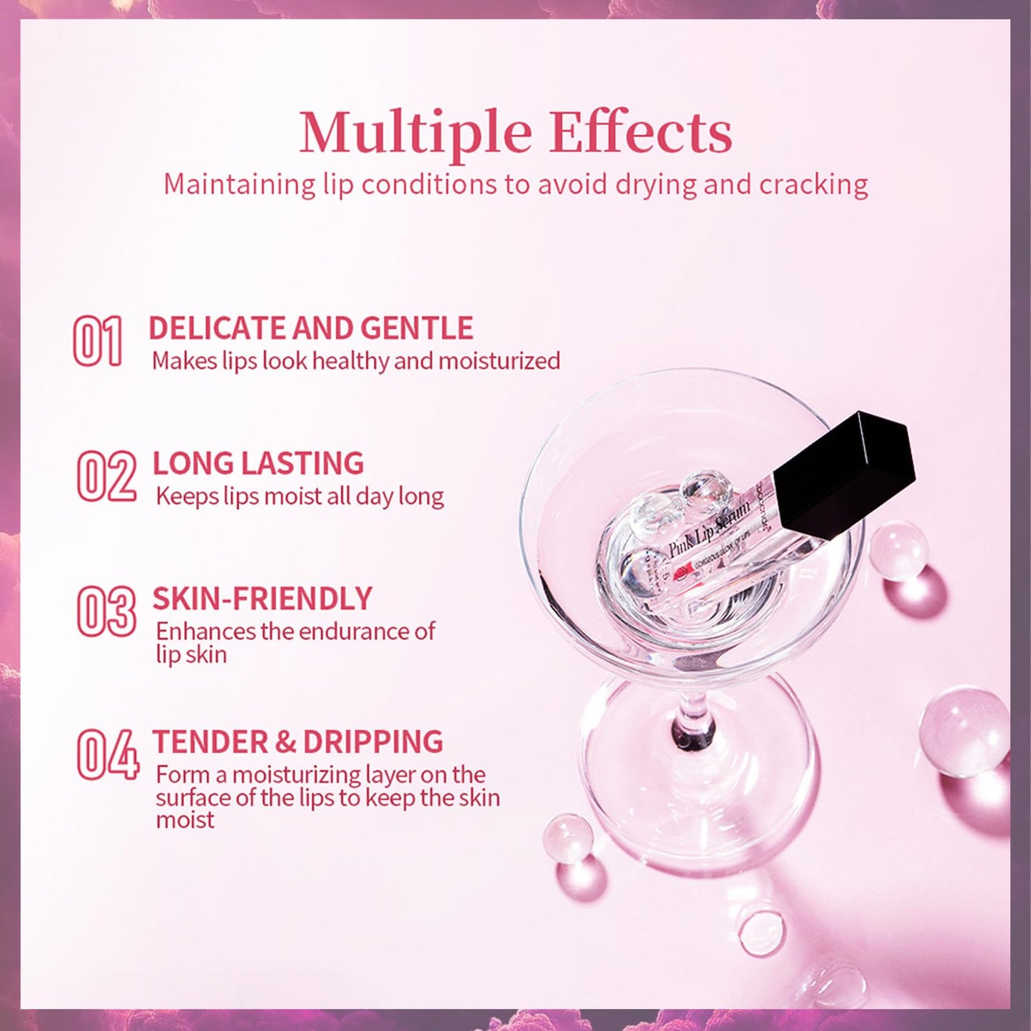 MINSHZEE Pink Moisturizing Plumping Lip Gloss, Moisturizing Lip Essence, 24-hour moisturizing, natural pink tint, reduces pigmentation, locks in moisture, lightweight and non-sticky.