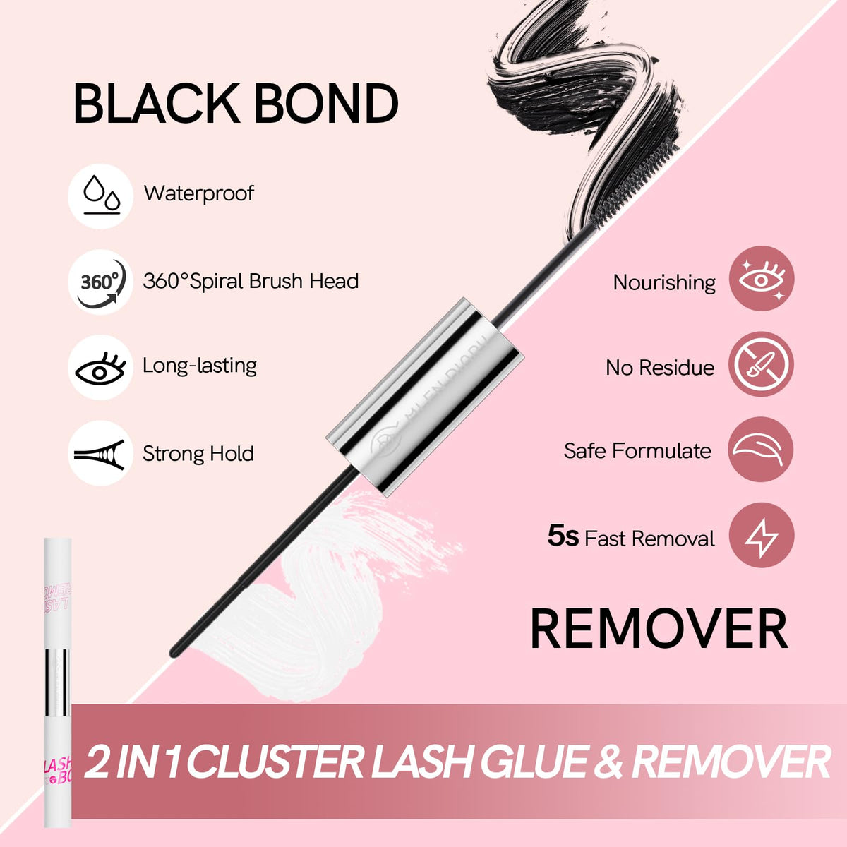 MLEN DIARY Mlen Diary Lashes Clusters, 132pcs 9-12mm False Lashes With Lash Bond and Seal Remover, Tweezers,Individual D Curl Manga Cluster Lashes, Natural Look DIY Eyelash Extension Kit
