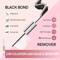 MLEN DIARY Mlen Diary Lashes Clusters, 132pcs 9-12mm False Lashes With Lash Bond and Seal Remover, Tweezers,Individual D Curl Manga Cluster Lashes, Natural Look DIY Eyelash Extension Kit