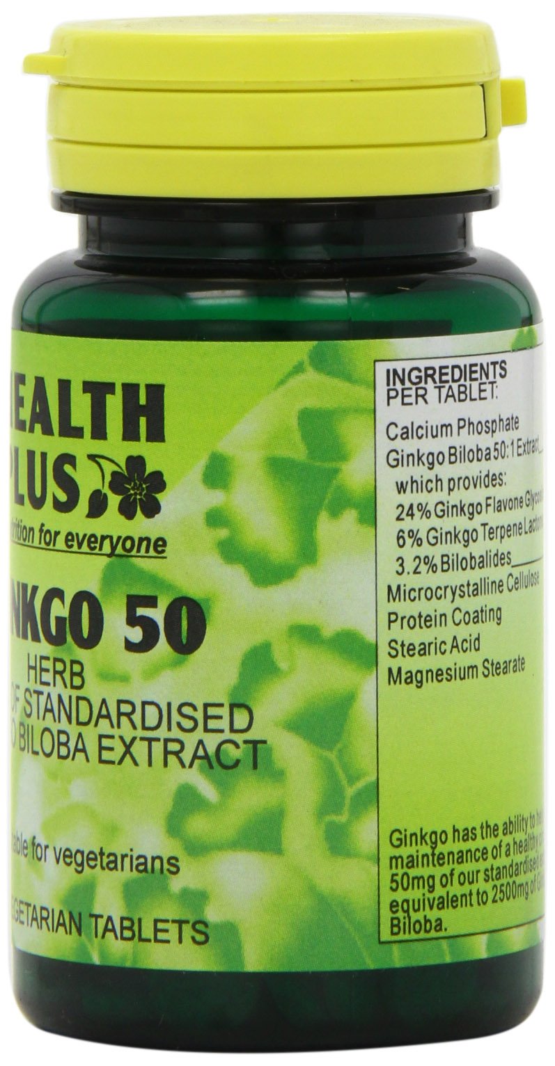 Health Plus Ginkgo 50 Memory Plant Supplement - 60 Tablets