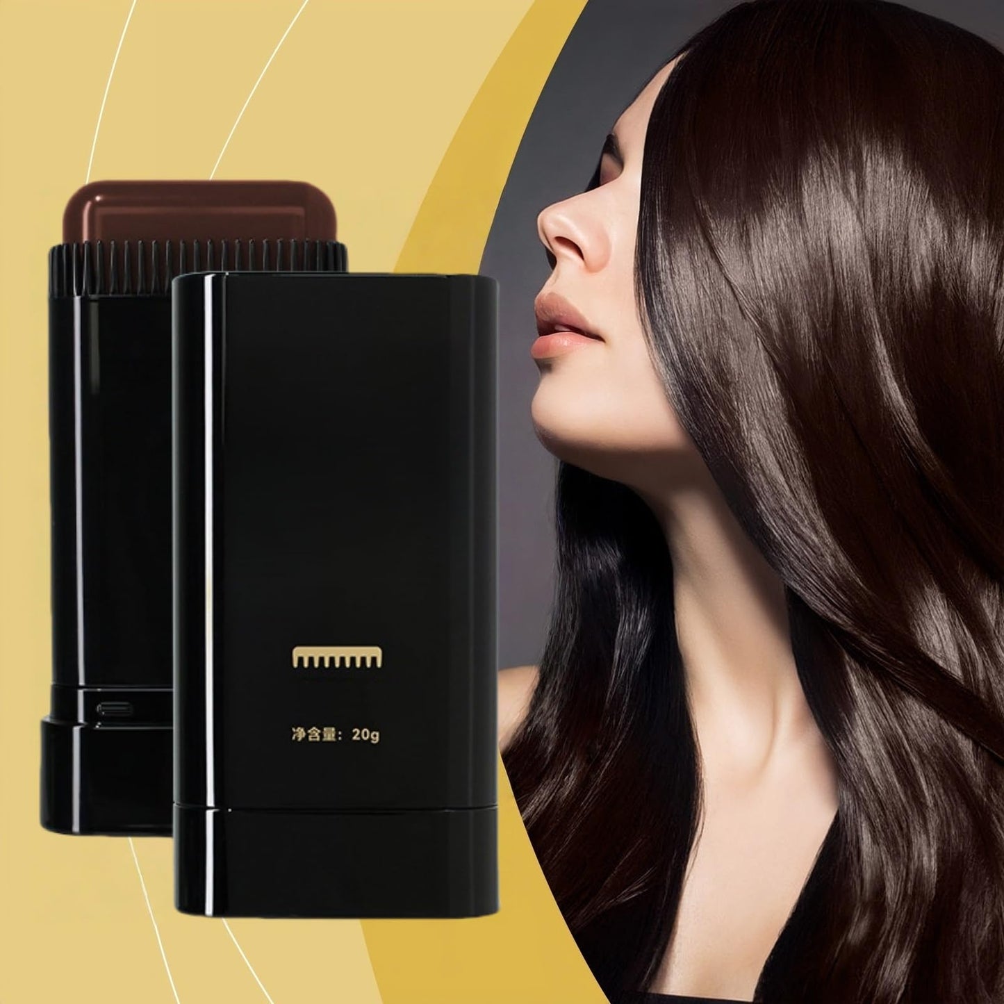 Safe and Convenient Comb Hair Dye,2-in-1 Hair Dye Comb,Fast-Acting Comb-Over D/ye,Waterproof and Sweat-Proof H/air D/ye C/omb,H/air Color Stick,Portable Ha/ir Colouring Cream(Black Brown,02#)