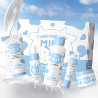 LAIKOU Milk Skincare Set, Nourishing Skin Care Sets & Kits Cleanser, Toner, Serum, Eye Cream & Moisturizer, Pamper Gift Set for Teenage Girls Women, Birthday Christmas Gift, Travel Sized, 5PCS