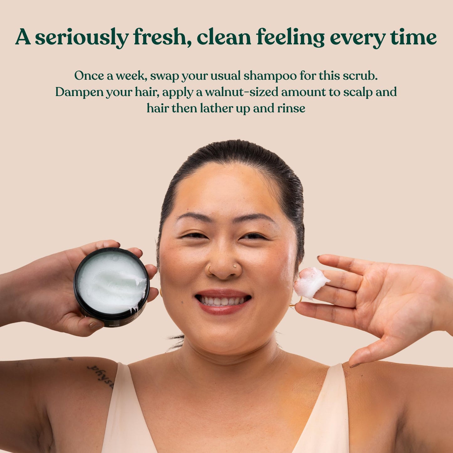 The Body Shop Tea Tree Hair & Scalp Scrub (1x 240ml), Purifying & Balancing Hair & Scalp Scrub, Exfoliate Scrub with Salt Crystals, Vegan Haircare for Oily Hair and Scalps