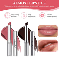 Liameph 2 Pcs Black Honey Lipstick Black Lip Gloss Black Honey Lip Oil Pink Honey Honey Lipstick Set Black & Pink Moisture Shine Lipstick Honey Lip Balm and 2 White Lip Brush Suitable for Dry Lips