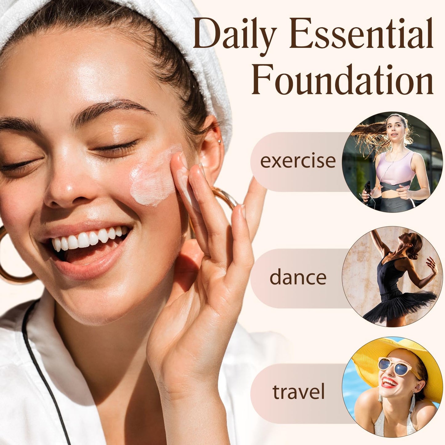 EONFAVE 4 in 1 Colour Changing Foundation - Colour Changing Mature Skin Foundation - SPF50 Medium Spectrum Foundation - Full Coverage Skincare, Moisturizing Anti-aging, Universal Shade for All Skin Types