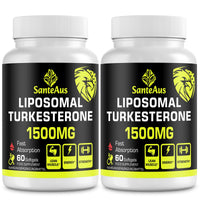 SanteAus Liposomal Turkesterone Capsules 1500mg Supplement,Max Strength Ajuga Turkestanica Extract,Standardized to 20% Turkesterone,Optimal Absorption,Muscle Growth & Recovery,Gluten Free,Fillers Free,2 Pack