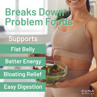 Cura Nutrition CURA NUTRITION CURAZYME Tolerance (30 Capsules) Food Intolerance Digestive Enzymes Supplement for Gut Health Support, Broad Spectrum Enzyme Complex for Bloating, Heartburn, Digestion Relief, Vegan