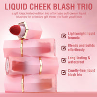 KTouler 3 Pcs Blush Stick Blush Makeup,Lightweight, Cream Blush Long Lasting Moisturizing,Liquid Blush Beauty Wand for Women(#101,#103,#107)