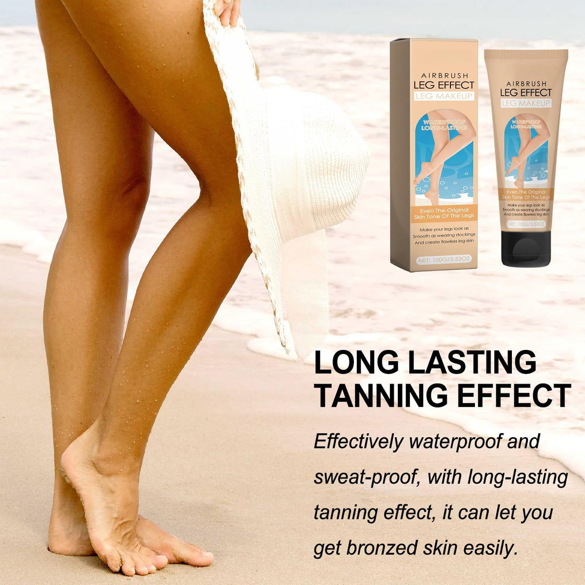 Mikloven Leg Vein Concealer & Tattoo Cover – Waterproof Full Coverage Body Makeup for Legs & Scars, Transfer-Resistant Foundation for Seamless, Natural-Looking Skin(Natural)