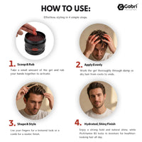 G Gabri Gabri Hair Styling Gel, Firm Hold Styling Hair Gels, High Gloss, Anti-Frizz Effect, Edge Control, For All Hair Types (250 g (1 Pack), Original)