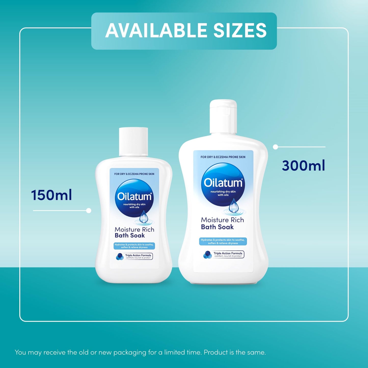 Oilatum Moisture Rich Bath Soak, For Dry, Itchy, Sensitive and Eczema-prone Skin, Soothes, Hydrates and Relieves Dryness, Protects the Skin, Suitable for Everyday Use, 1 x 300ml
