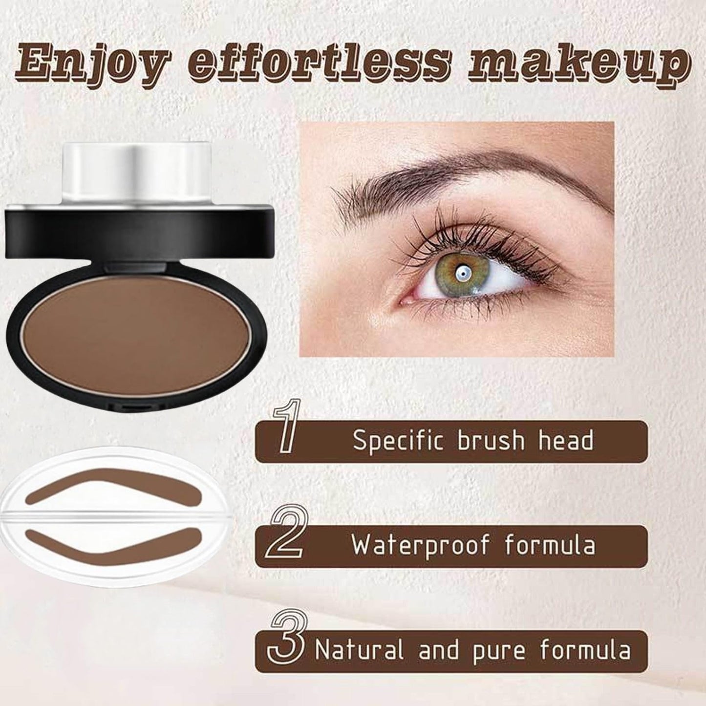 Mubuni Waterproof Eyebrow Seal Stamp Powder,Waterproof Make Up Nature Tinting Coloring Kit,Natural Brow Powder Kit,Eyebrow Stamp Kit,Adjustable Eyebrow Stamp Kit,Perfect Eyebrow Kit for Women