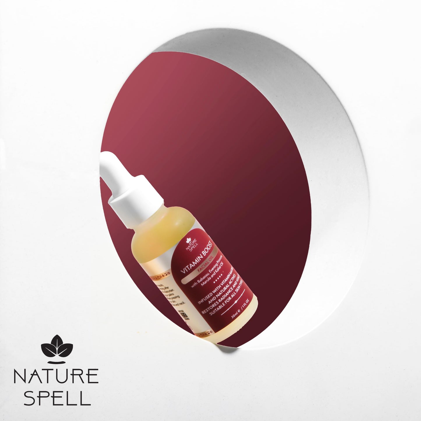 Nature Spell Vitamin Boost Face Oil 30ml – Infused with Marula Oil and Evening Primrose – Restores Radiance & Vitality to Dull Skin – Skincare Facial Oil - Suitable for All Skin Types