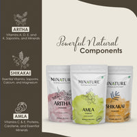 minature Combo Of Amla Powder Aritha & Shikakahi (Pack Of 3) | For Natural Beautiful Hair | Hair Pack for Hair, Conditioning, Smooth, and Shinny, and all types of Hair | 100 Each (100g*3)