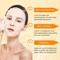 Trendyfave Vitamin C Sheet Mask 5PCS, Vitamin C Face Masks Skincare With Hyaluronic Acid, Anti Oxidation Capsule Face Mask Set, Firming Repair Face Mask, Hydrating Face Mask For Dehydrated, Dull And Tired Skin