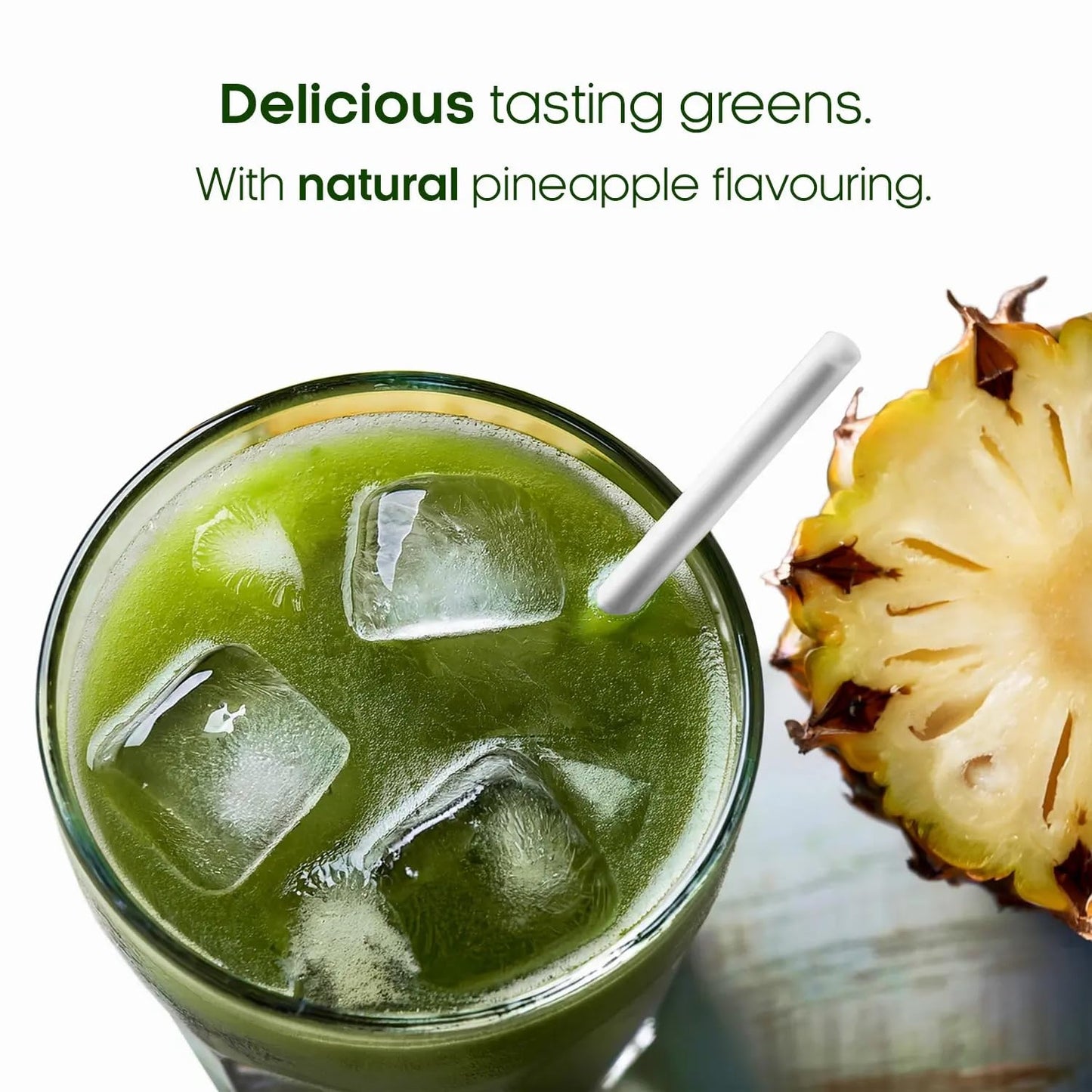 GN Super Greens 21 Powder | 150g Greens Powder with KSM-66 Ashwagandha, Actazin & Livaux Golden Kiwi, Alfalfa & More | Superfood Powder - Pineapple Flavour Supergreens Powder | Made in The UK